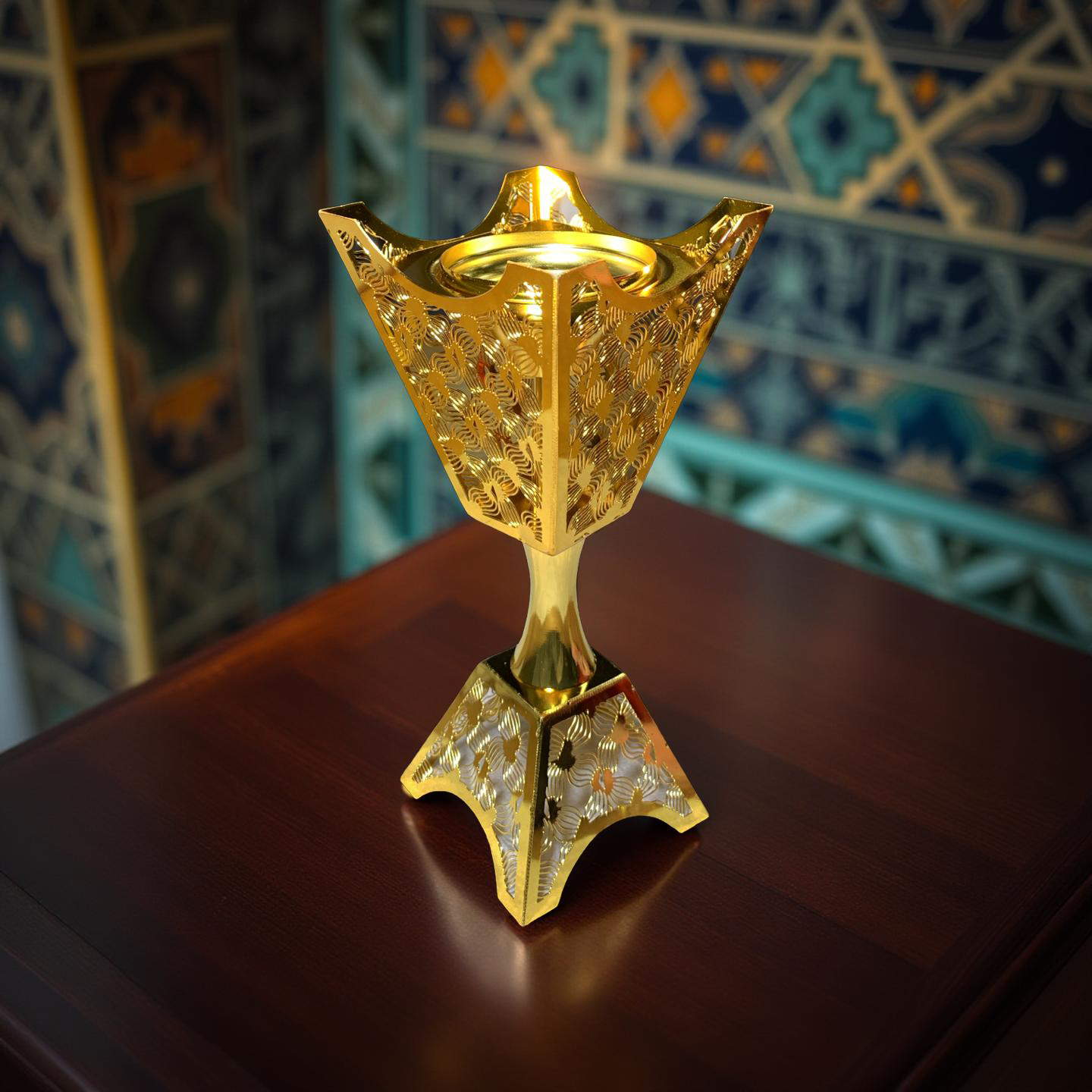 Luxus-Mabkhara in Gold (ornamentiert)