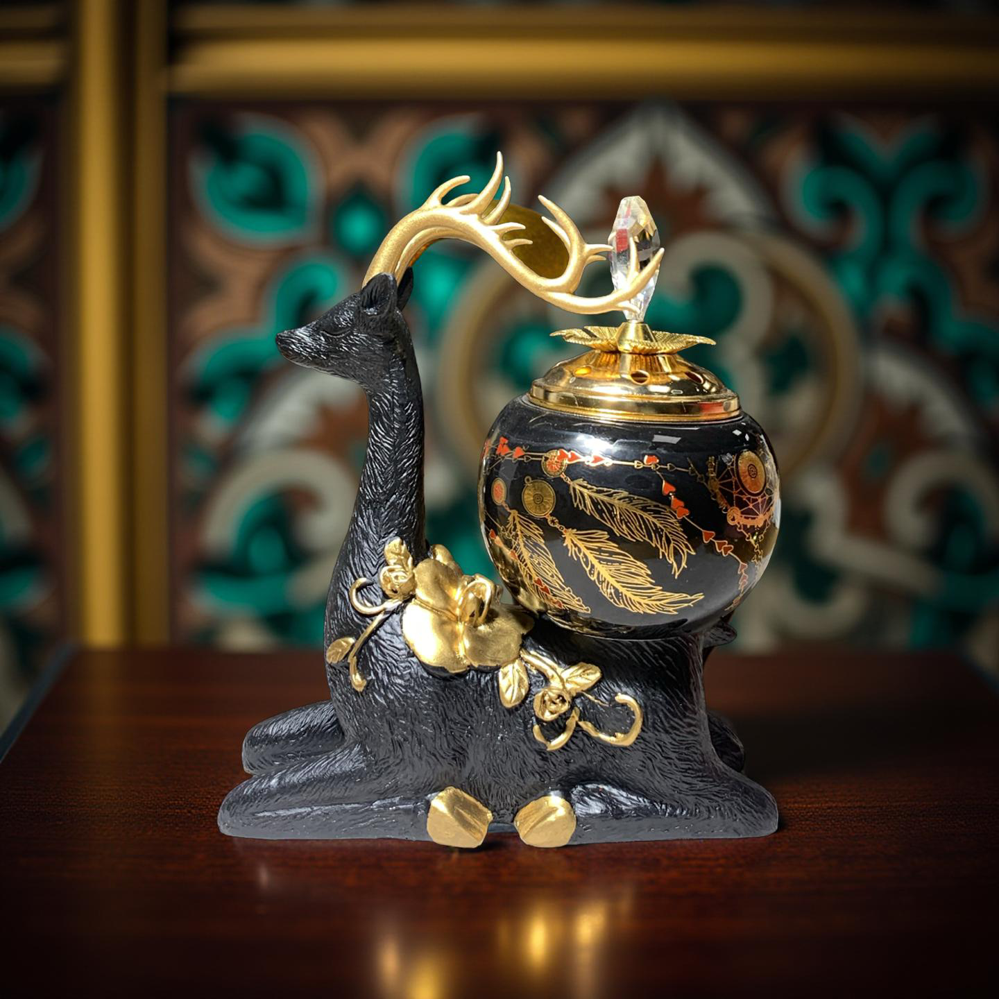 Luxus-Mabkhara mit Hirsch-Design (für Kohle & Bakhoor)