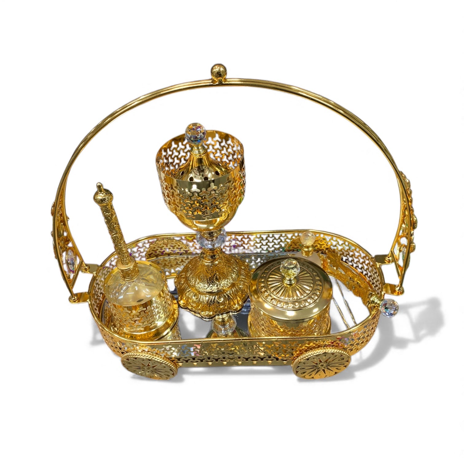 Luxus-Arabisches Deko-Set (Gold) – Serviertablett