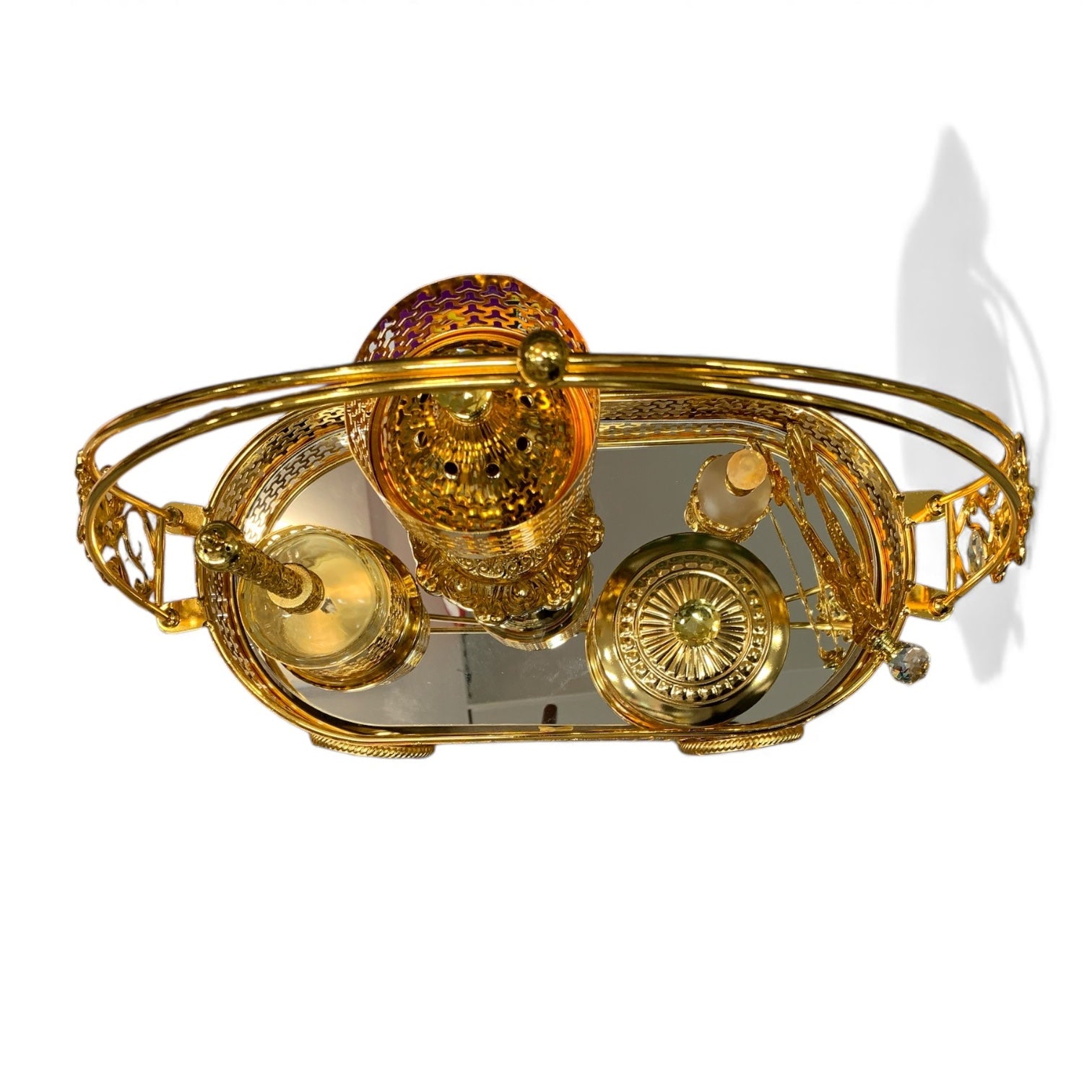 Luxus-Arabisches Deko-Set (Gold) – Serviertablett