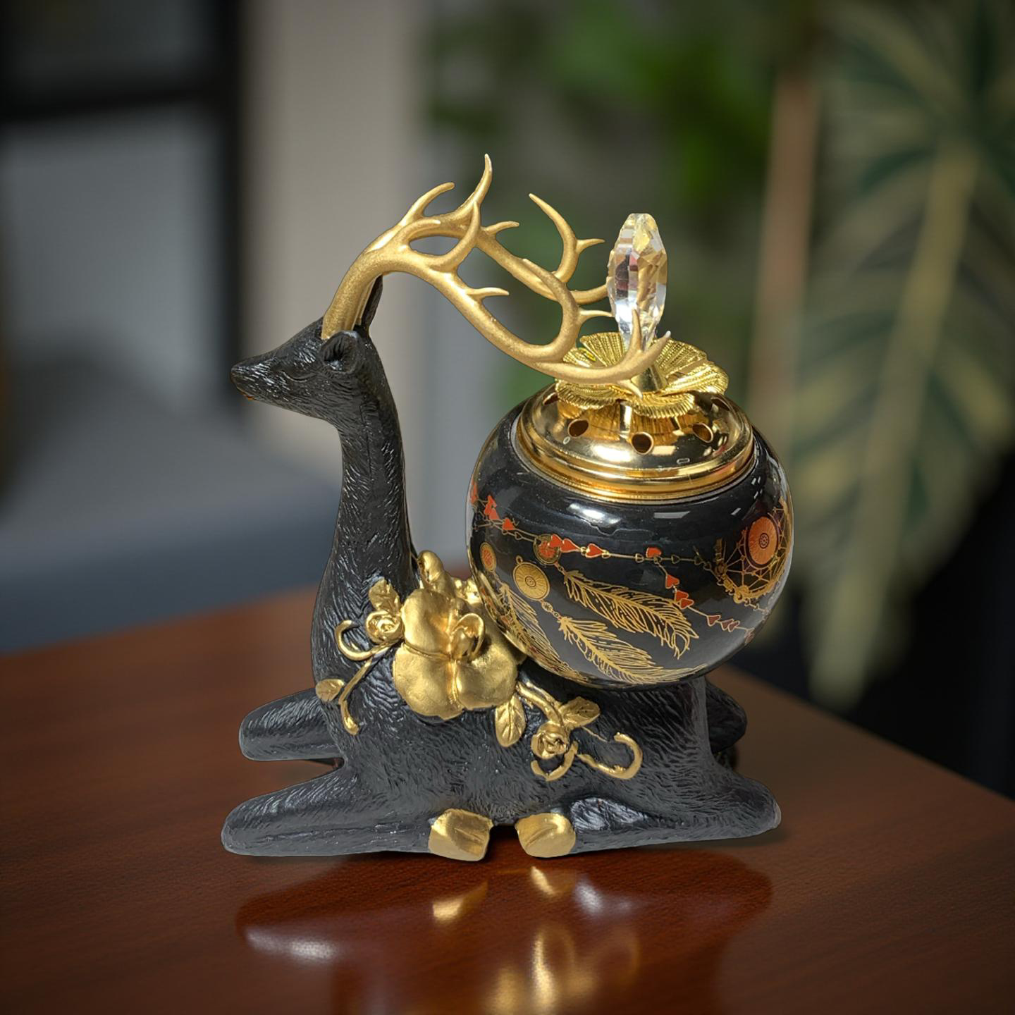 Luxus-Mabkhara mit Hirsch-Design (für Kohle & Bakhoor)