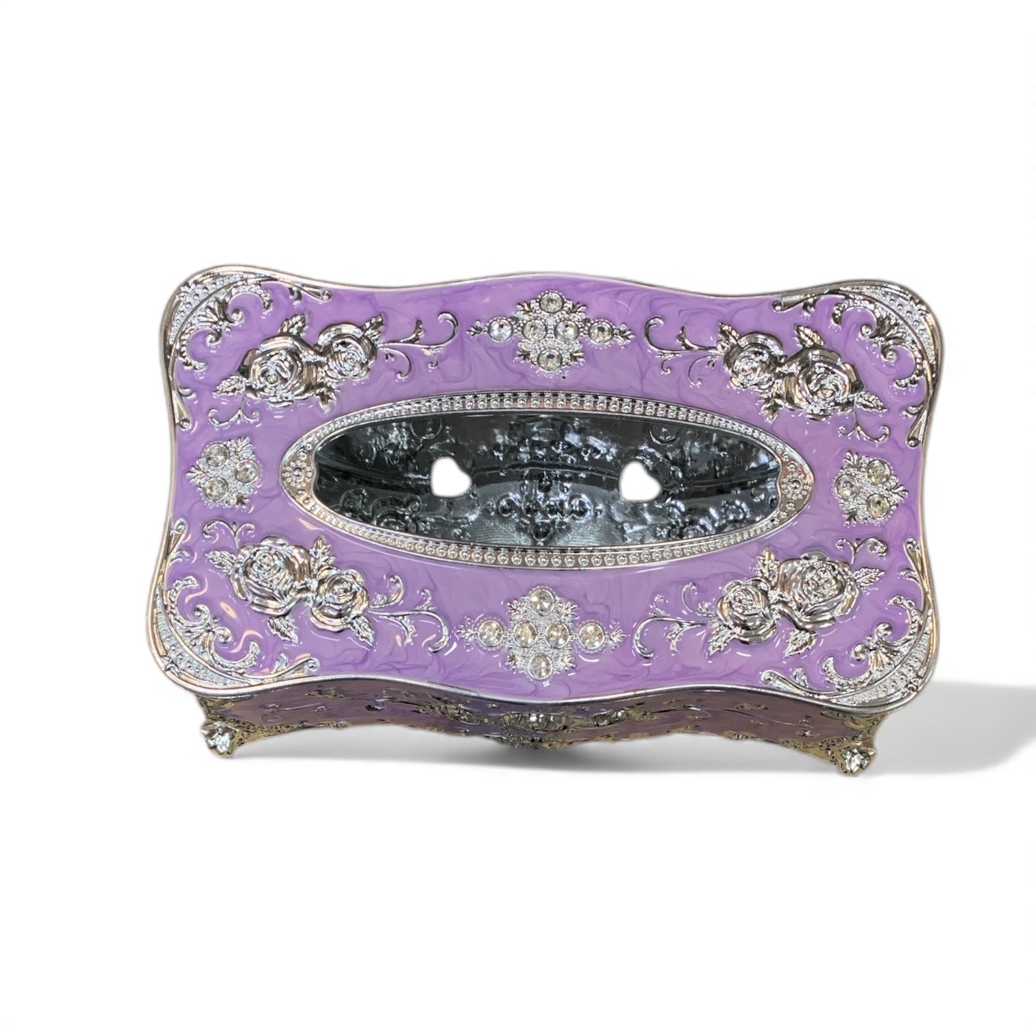 Luxus-Kosmetiktuchbox (Lavendel Silber)